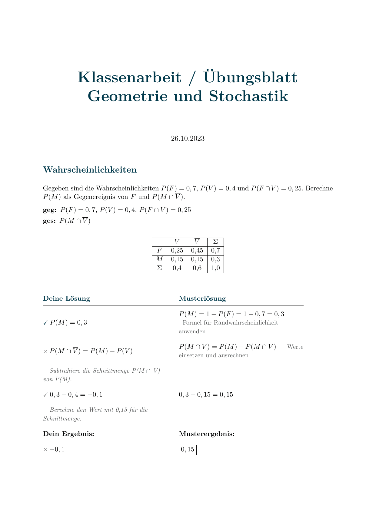 Beispiel Korrektur